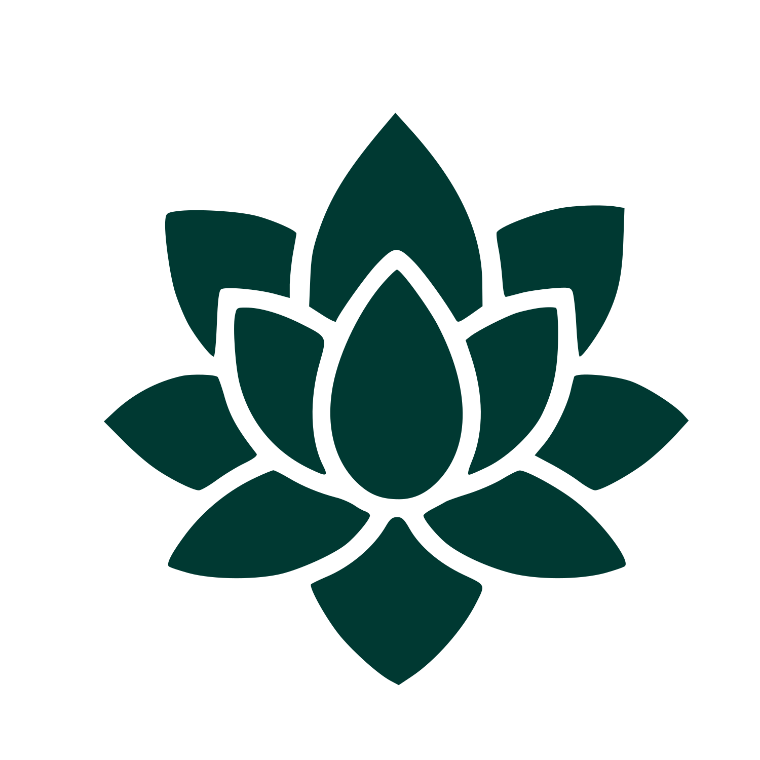 Lotus Flower Pictogram Logo #003932