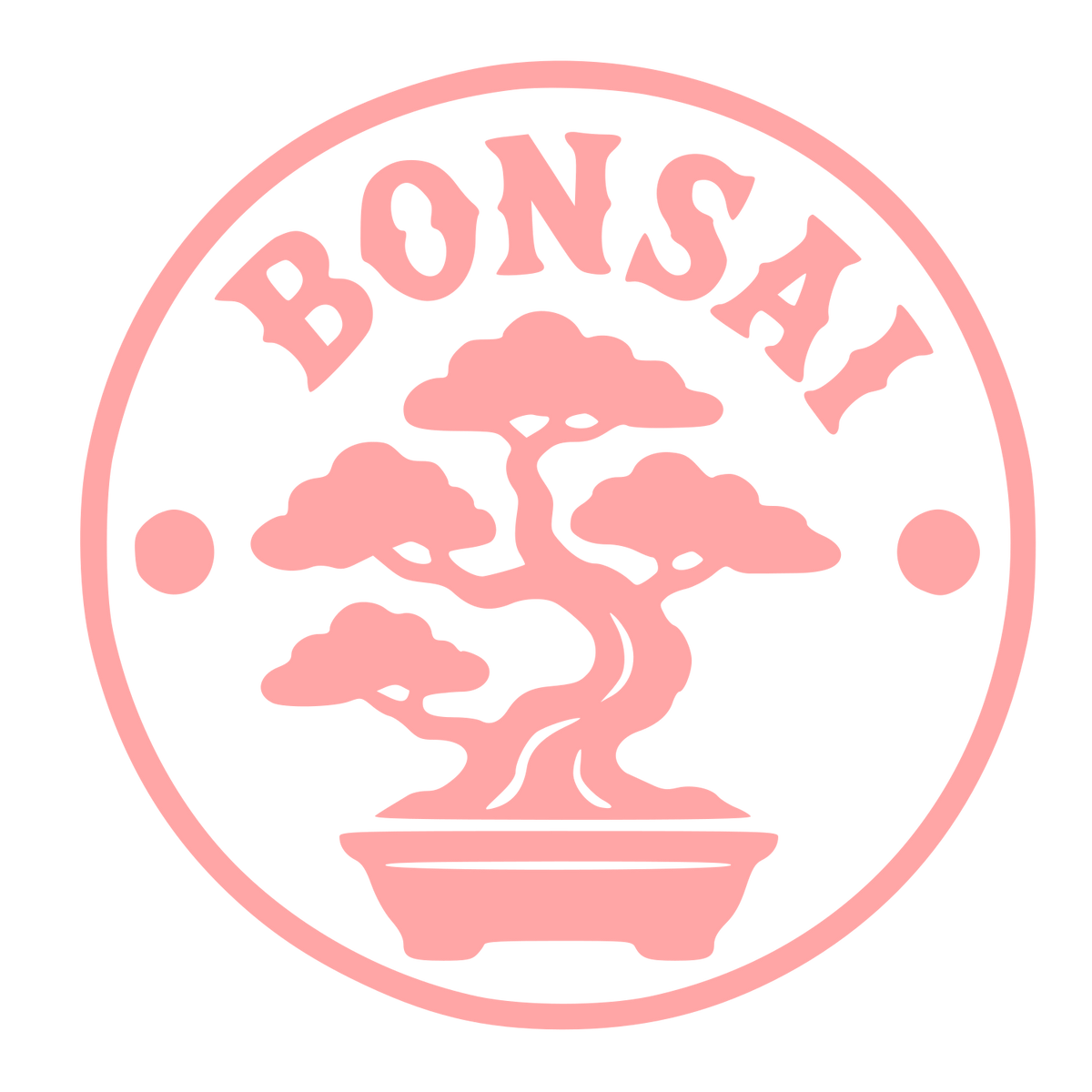 Bonsai Tree Circle Logo #ffa6a6