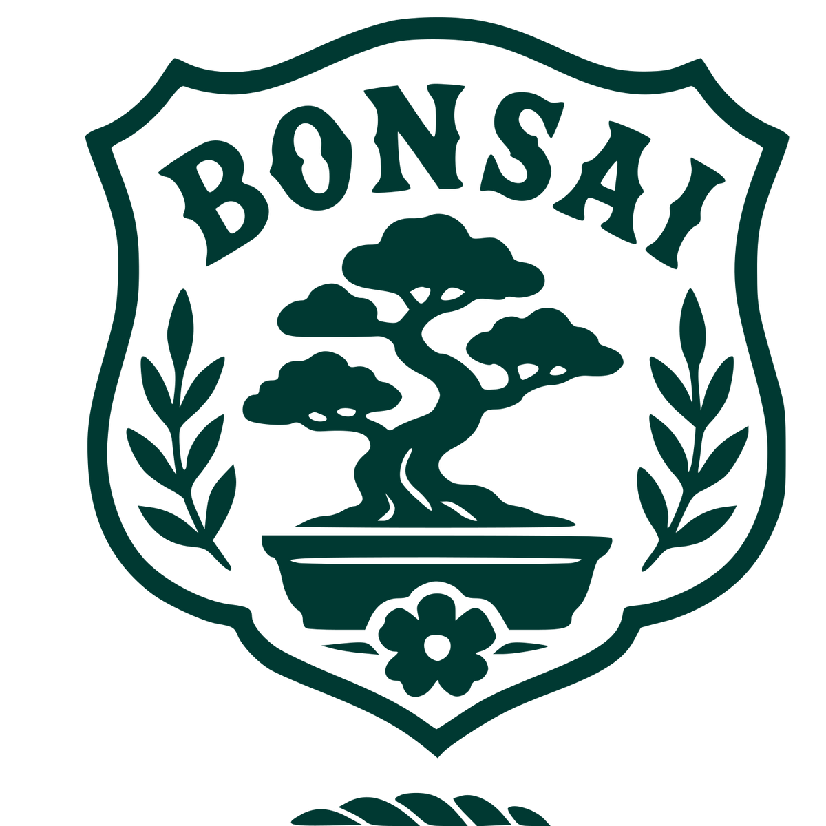 Bonsai Tree Shield Logo #003932