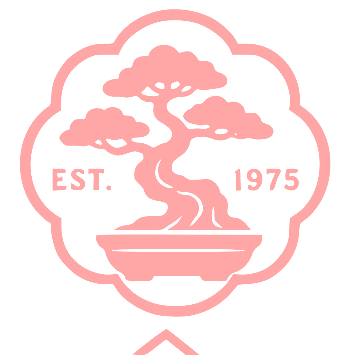 Bonsai Tree Emblem Logo #ffa6a6