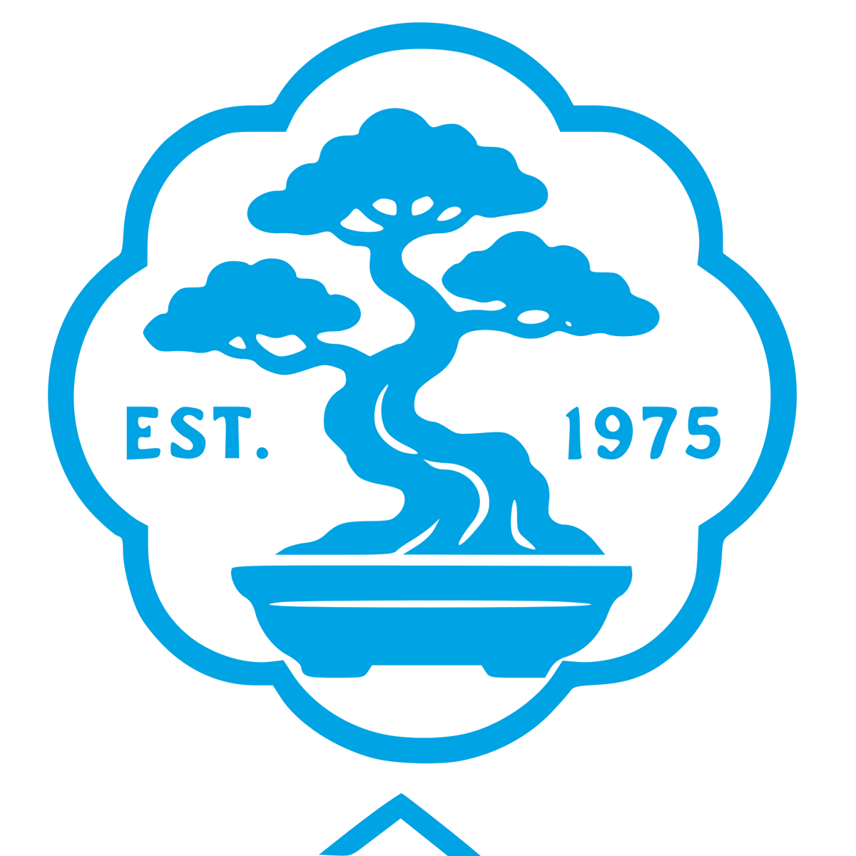 Bonsai Tree Emblem Logo #00a3e4