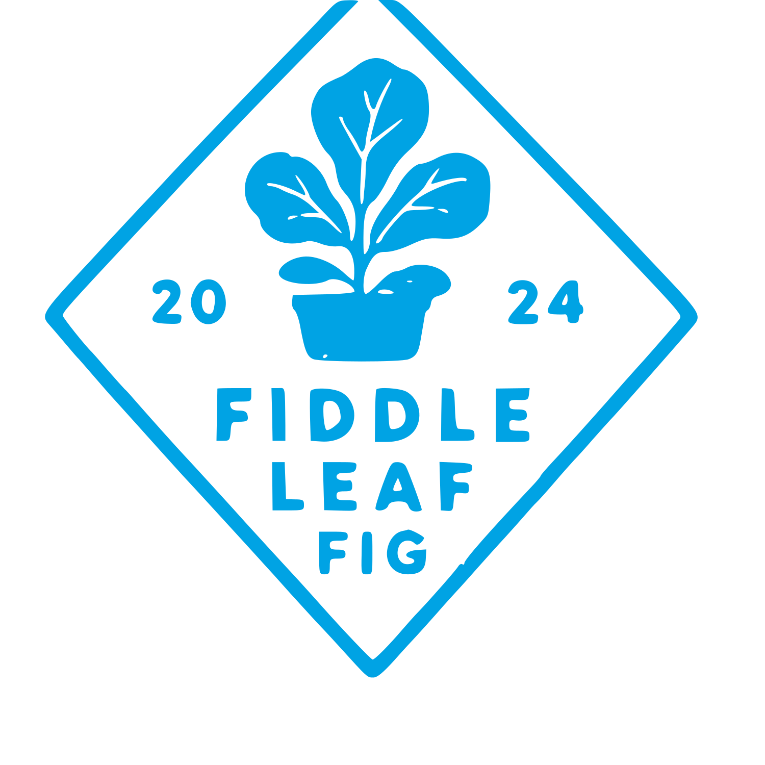 Fiddle Leaf Fig Badge Logo #00a3e4