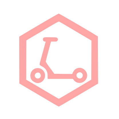 Scooter Hexagon Badge Logo #ffa6a6