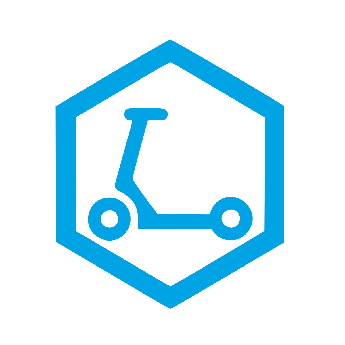 Scooter Hexagon Badge Logo #00a3e4