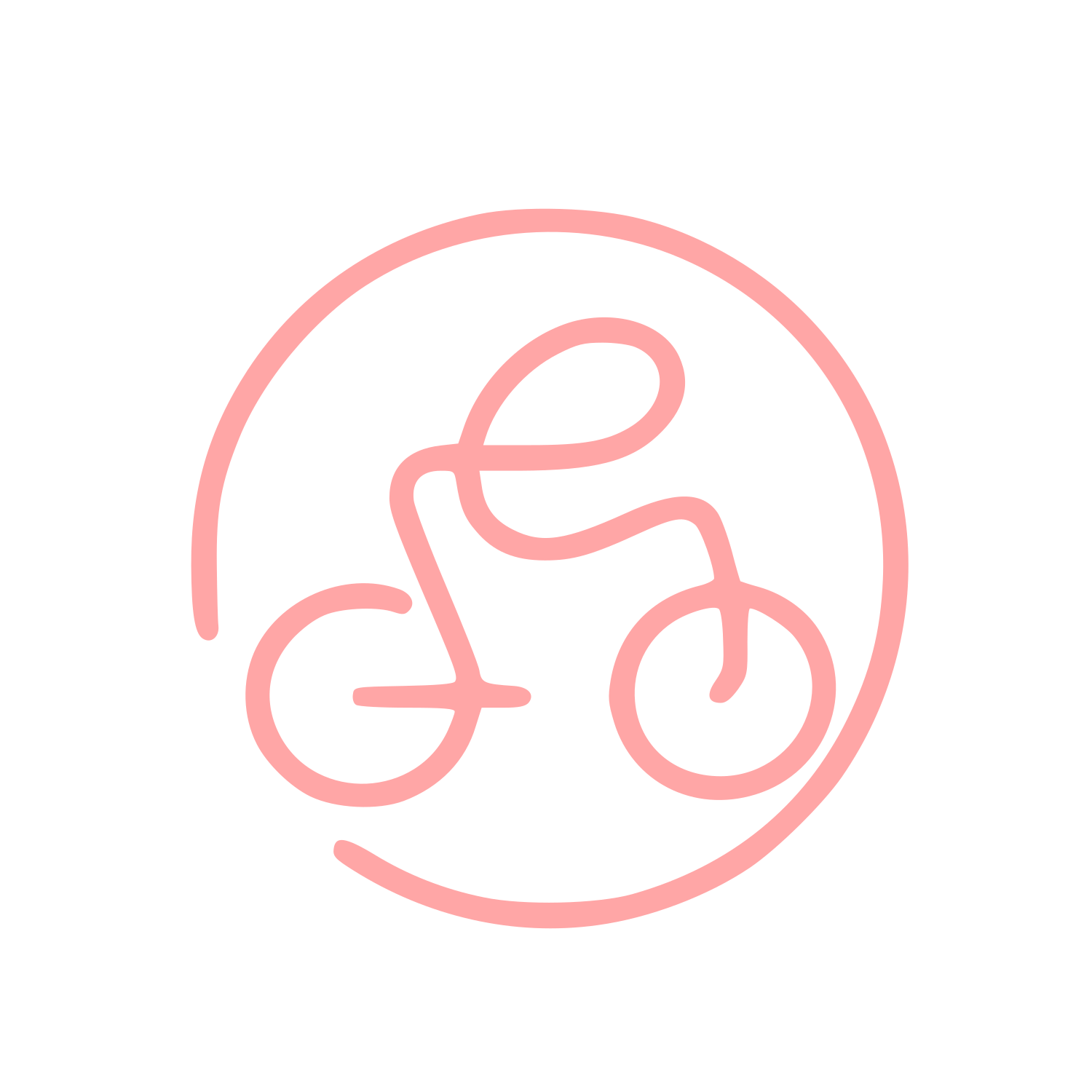 Monoline Bicycle Circle Logo #ffa6a6