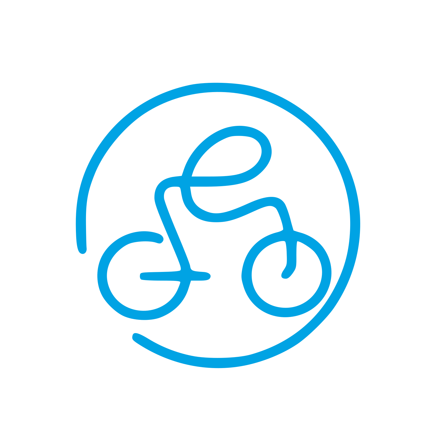 Monoline Bicycle Circle Logo #00a3e4