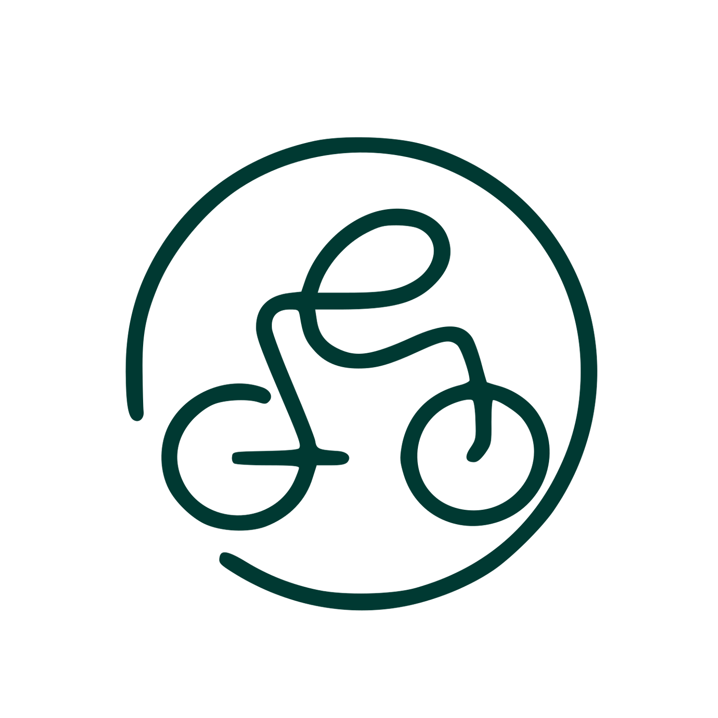 Monoline Bicycle Circle Logo #003932