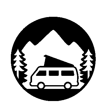 Camper Van Mountain Circle Logo