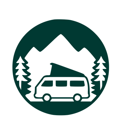 Camper Van Mountain Circle Logo #003932