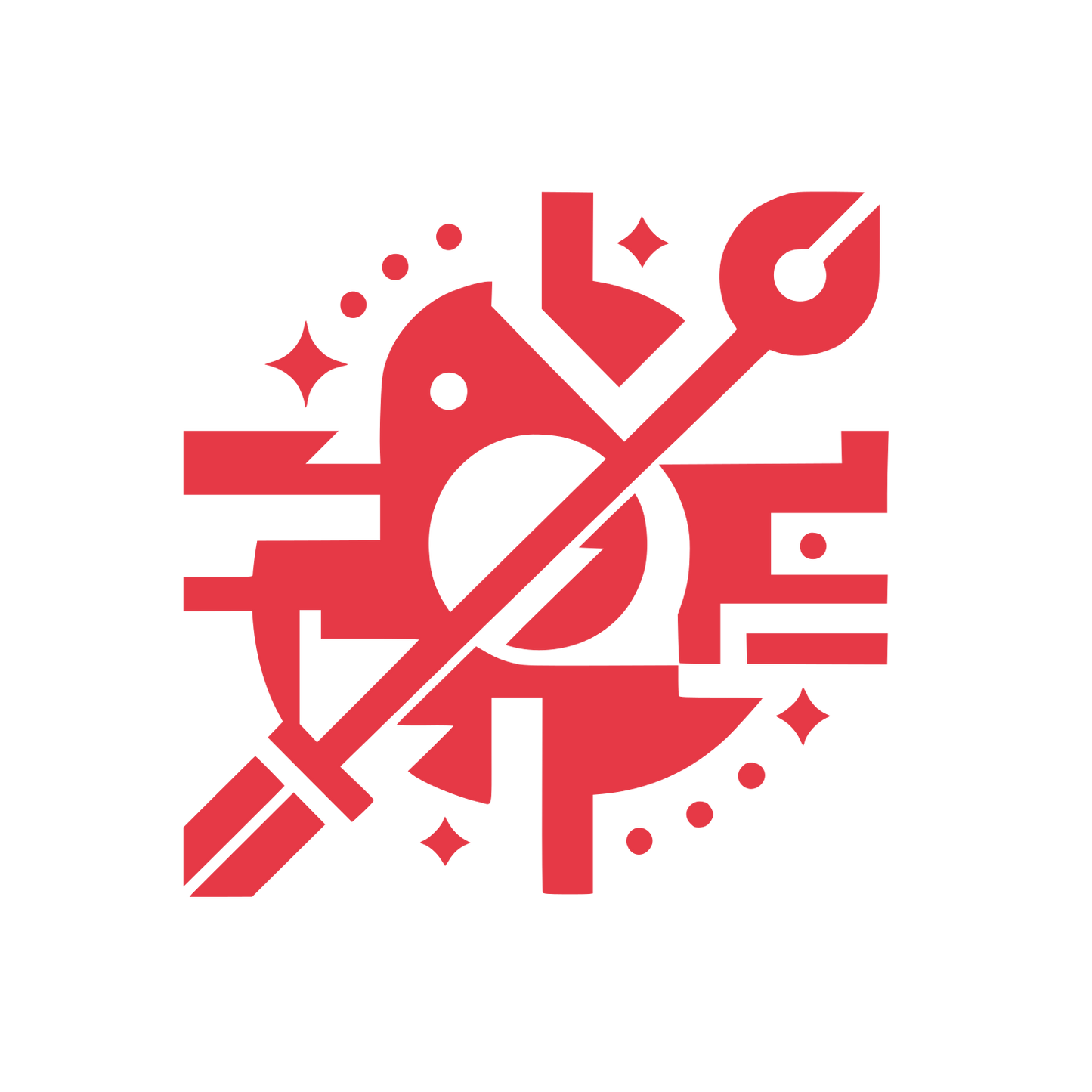 Wrench Tool Geometric Logo #E63946