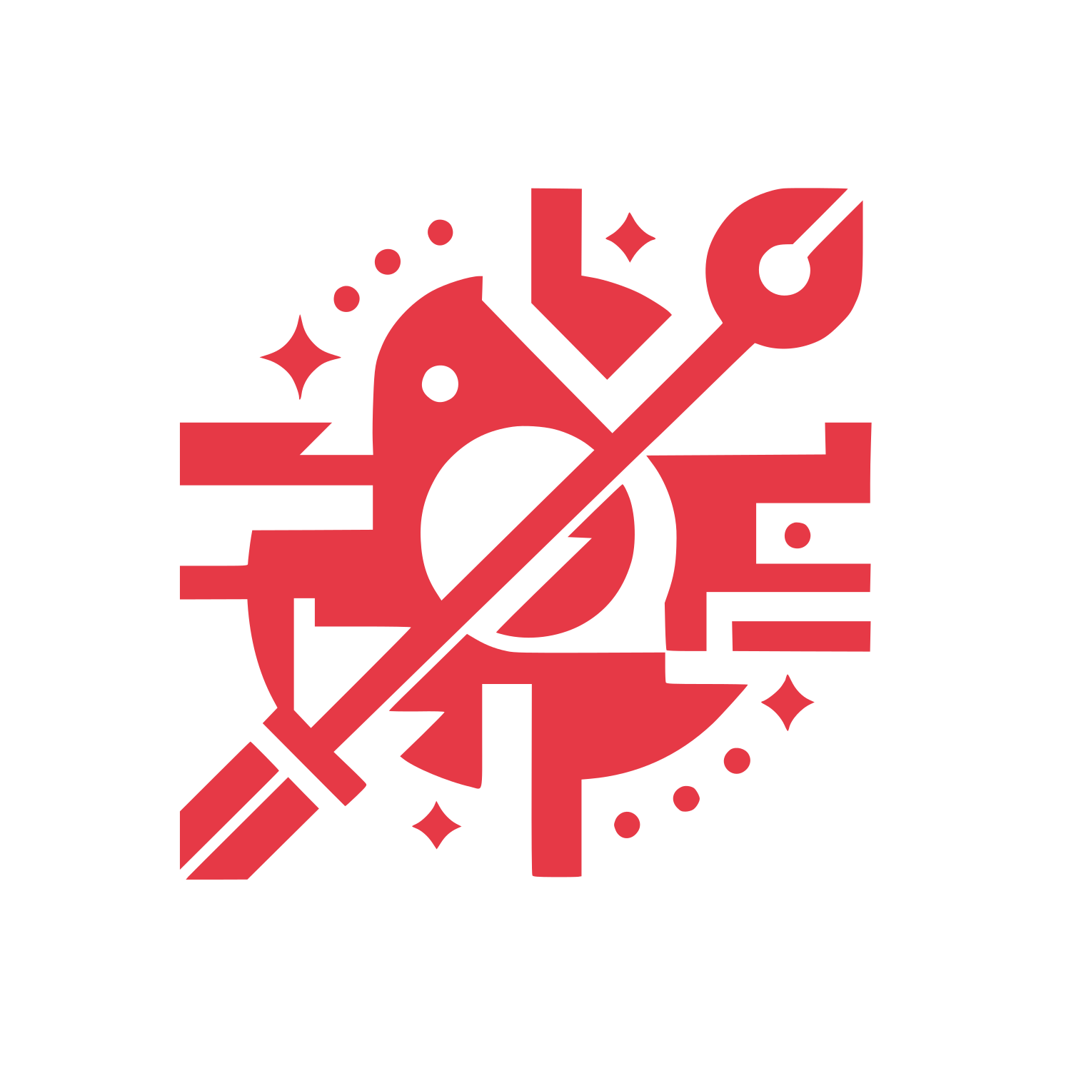 Wrench Tool Geometric Logo #E63946