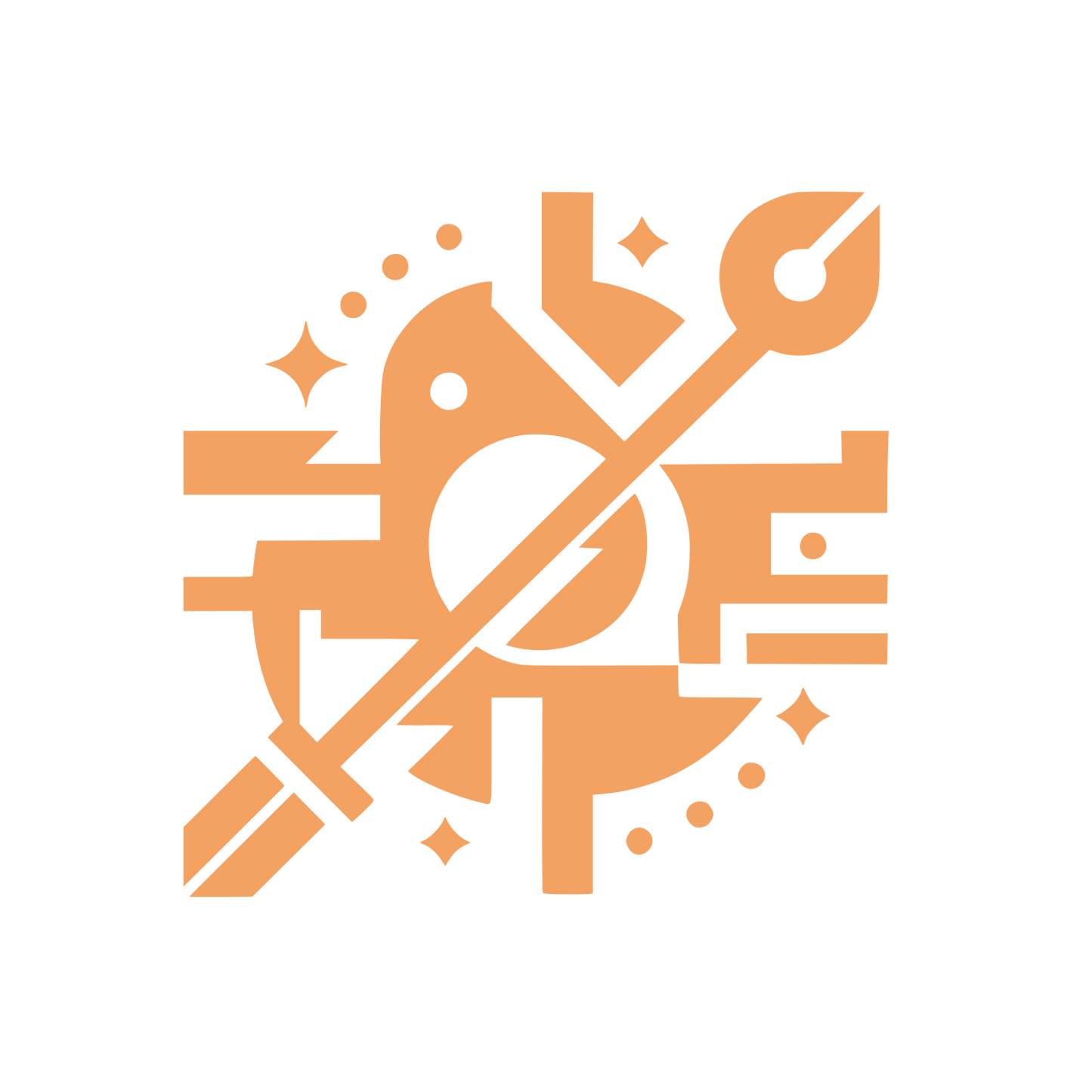 Wrench Tool Geometric Logo #F4A261
