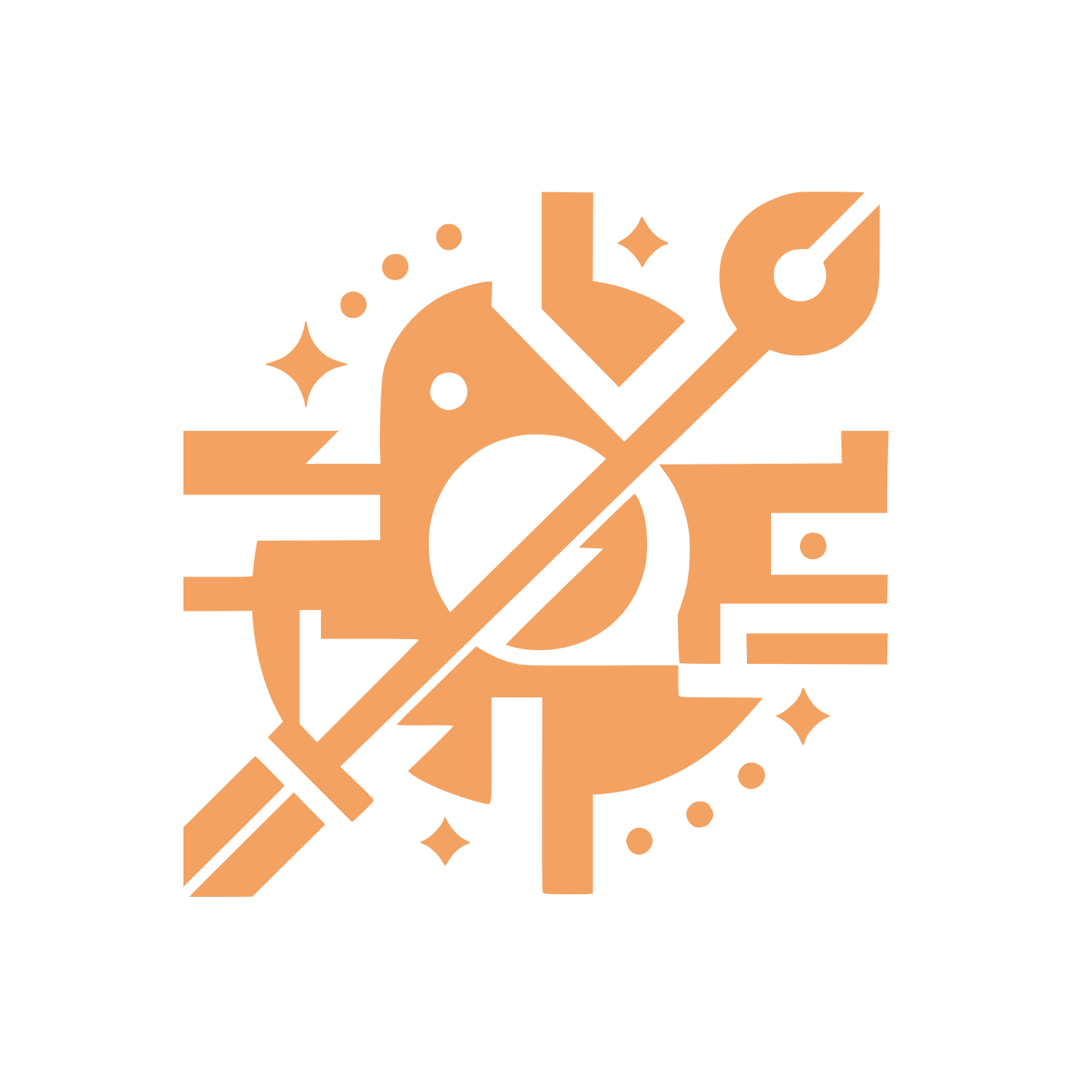 Wrench Tool Geometric Logo #F4A261