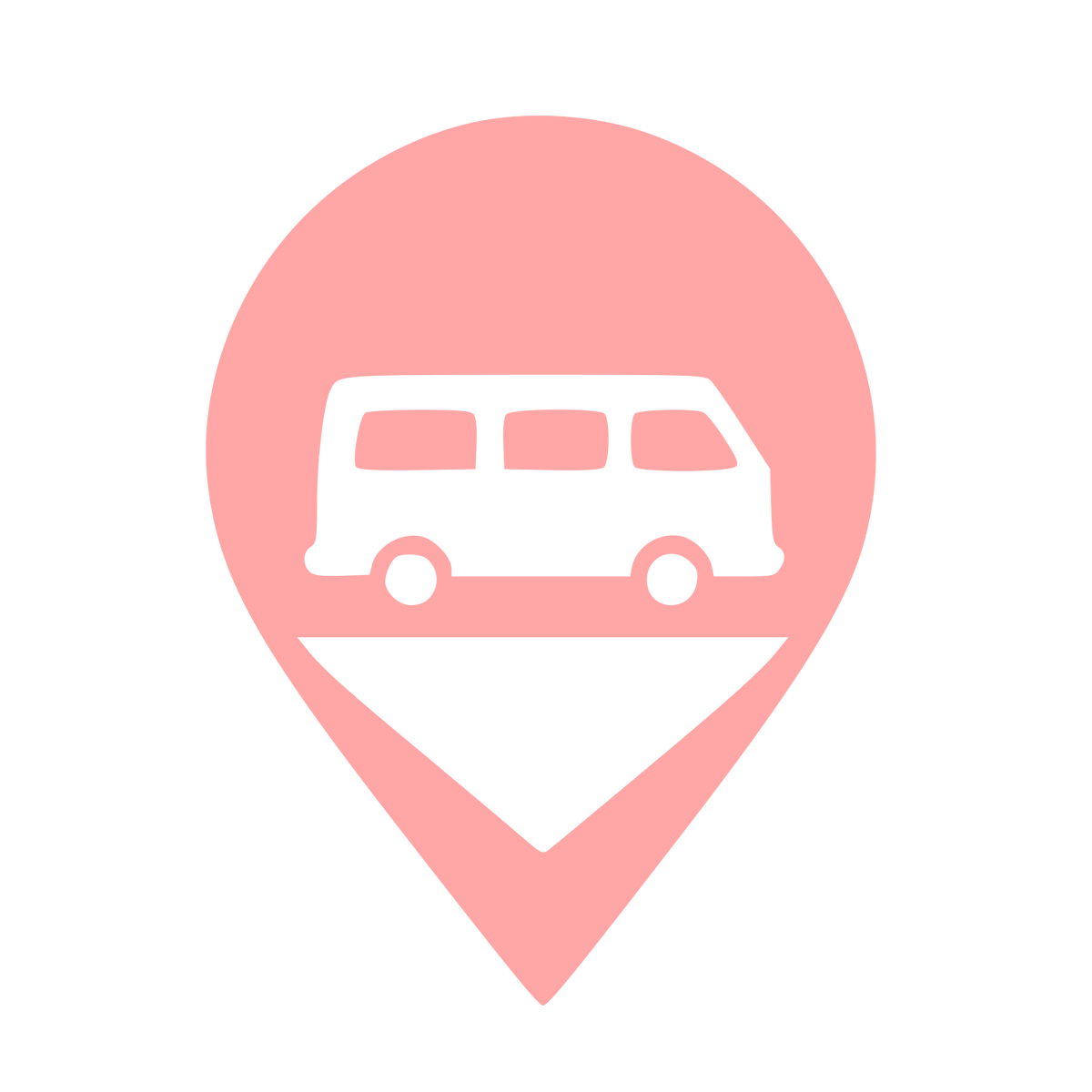 Camper Van Location Pin Logo #ffa6a6