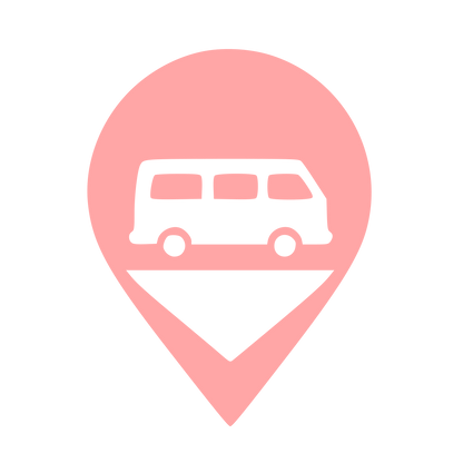 Camper Van Location Pin Logo #ffa6a6