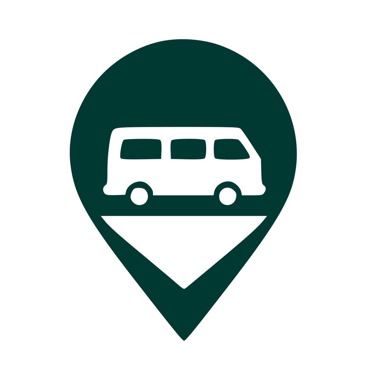 Camper Van Location Pin Logo #003932