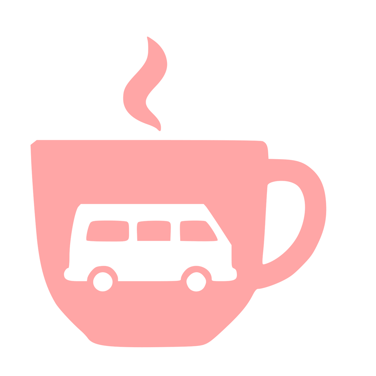 Camper Van Coffee Cup Logo #ffa6a6