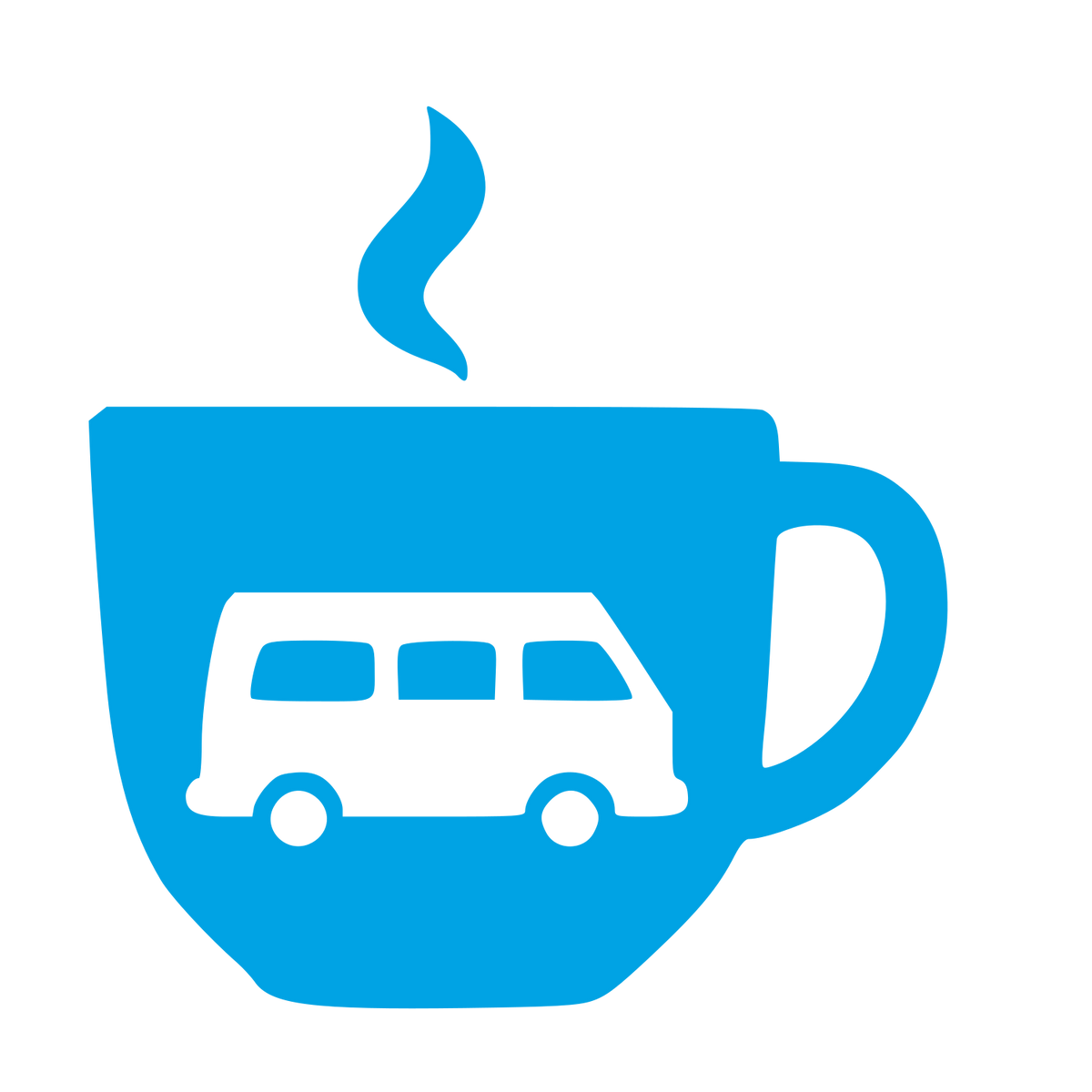 Camper Van Coffee Cup Logo #00a3e4