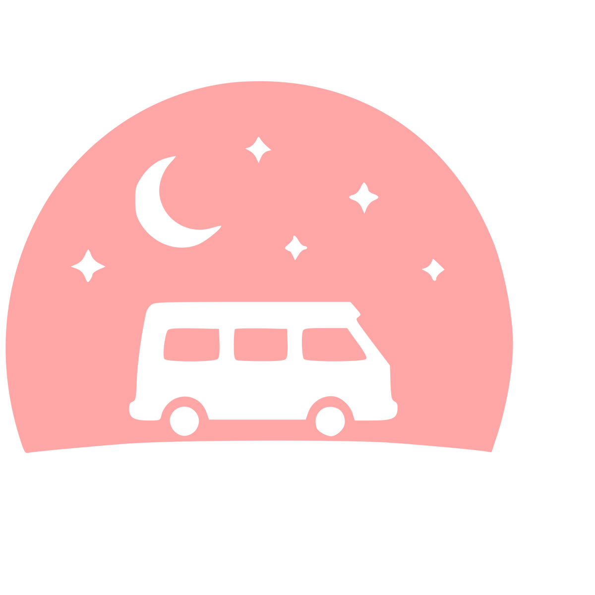 Night Sky Camper Van Logo #ffa6a6