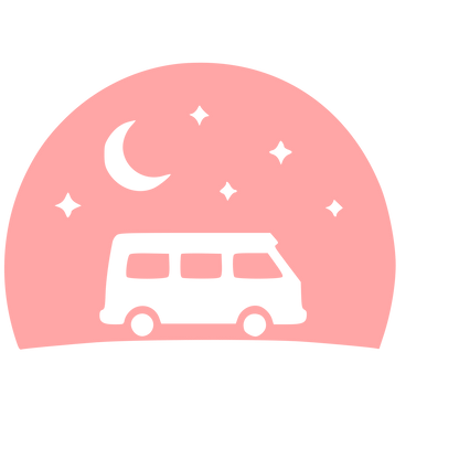 Night Sky Camper Van Logo #ffa6a6