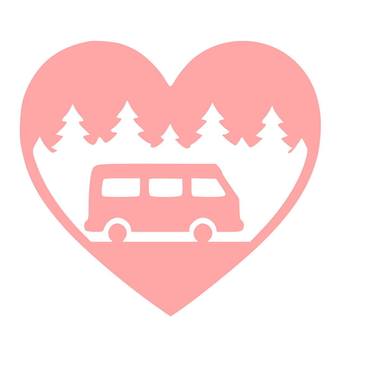 Camper Van Heart Logo #ffa6a6