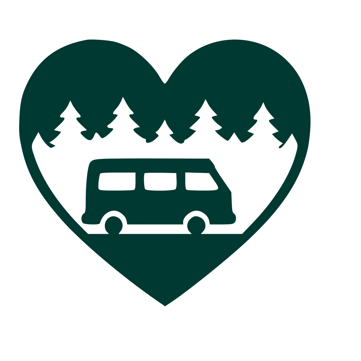 Camper Van Heart Logo #003932
