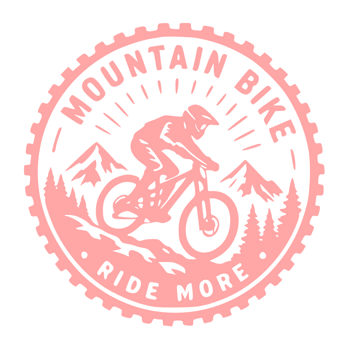 Mountain Bike Stamp Badge Logo #ffa6a6