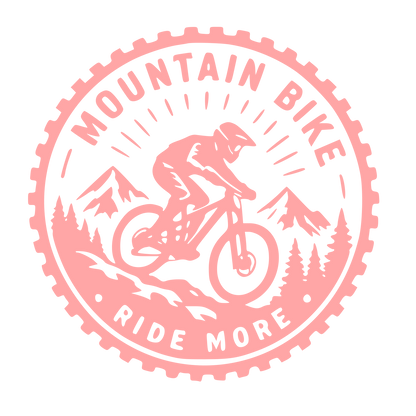 Mountain Bike Stamp Badge Logo #ffa6a6