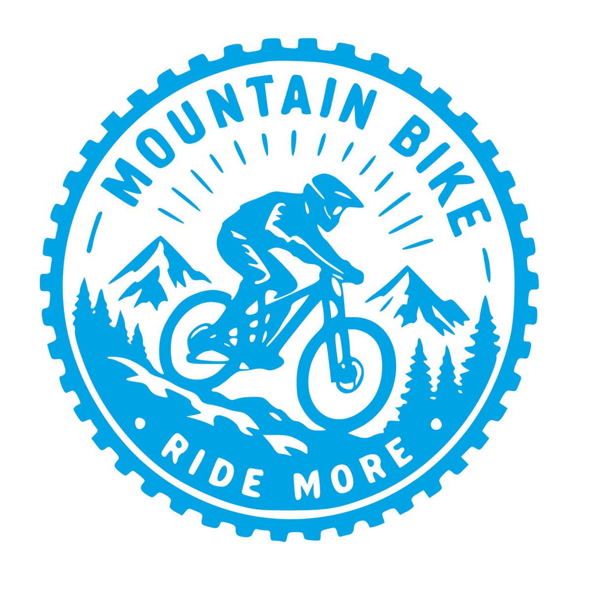 Mountain Bike Stamp Badge Logo #00a3e4