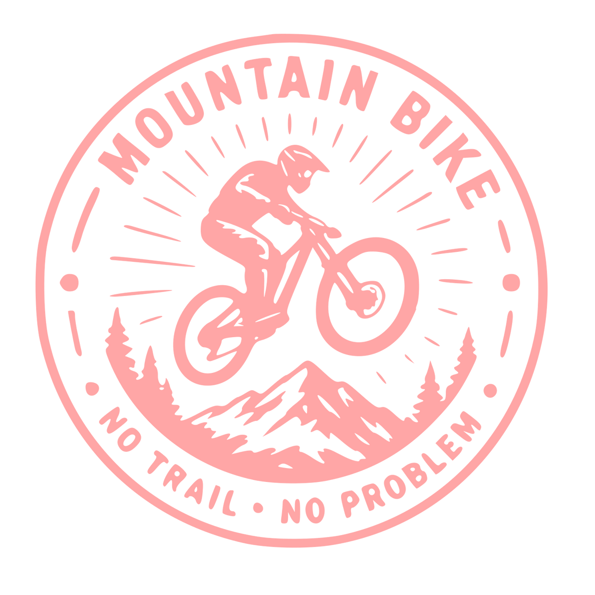 Mountain Bike Stamp Badge Logo #ffa6a6