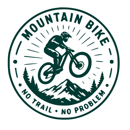 Mountain Bike Stamp Badge Logo #003932