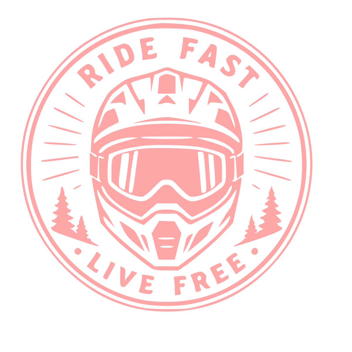 Motocross Helmet Stamp Badge Logo #ffa6a6
