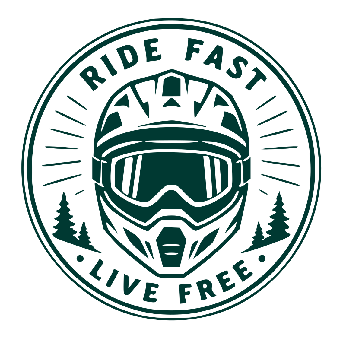 Motocross Helmet Stamp Badge Logo #003932