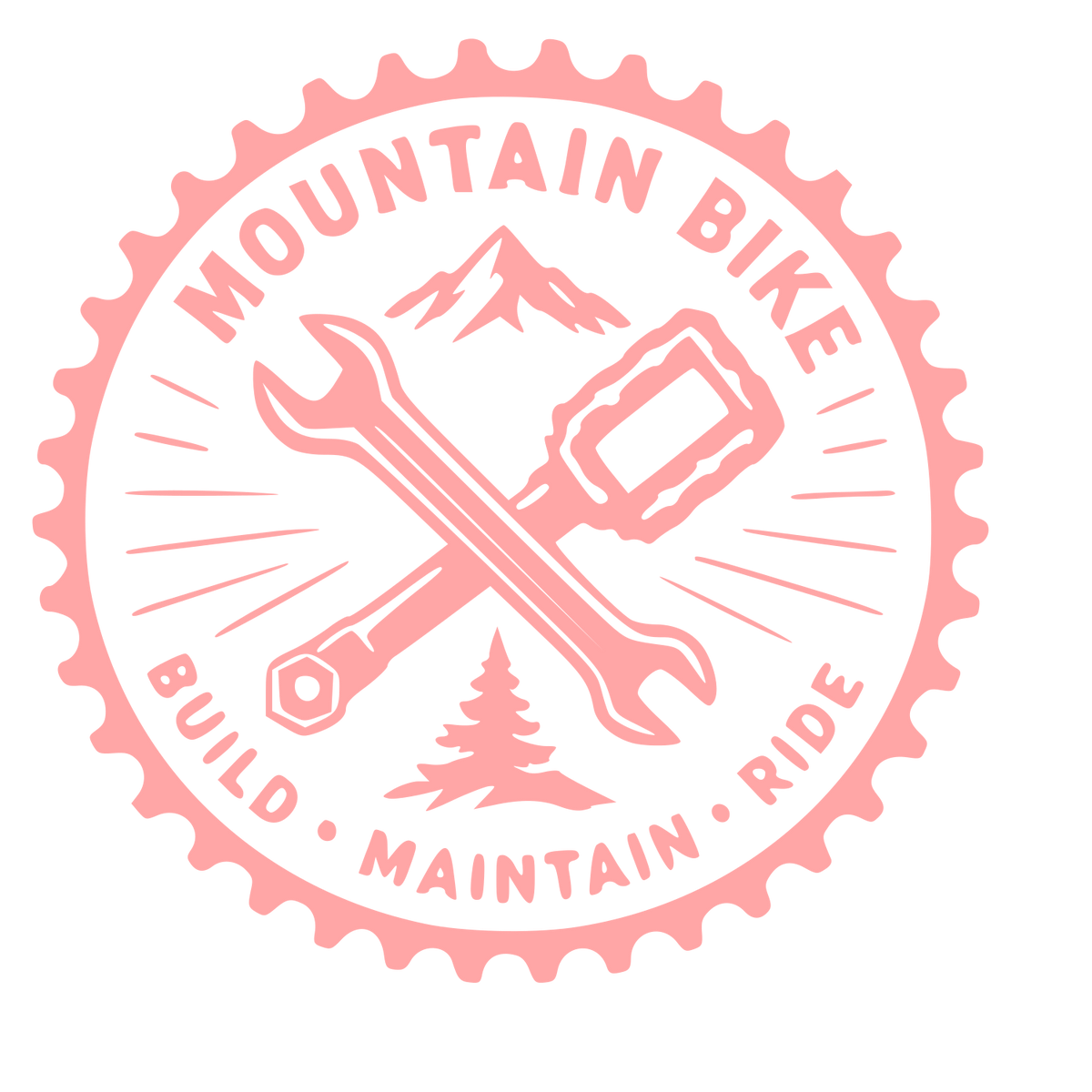 Mountain Bike Mechanic Badge Logo #ffa6a6