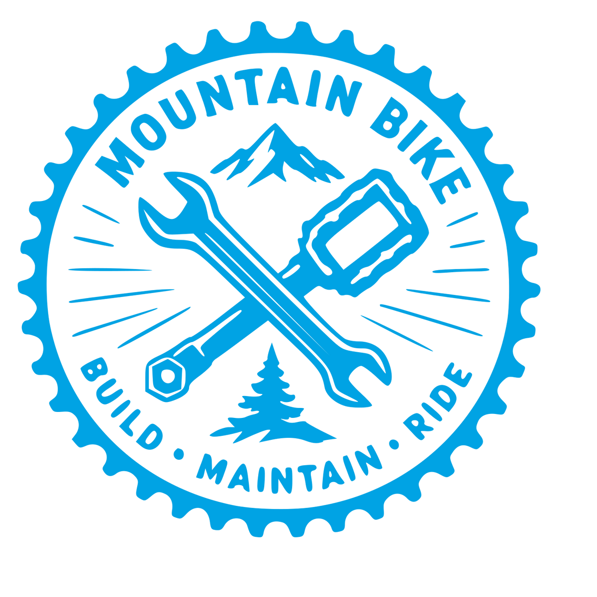 Mountain Bike Mechanic Badge Logo #00a3e4
