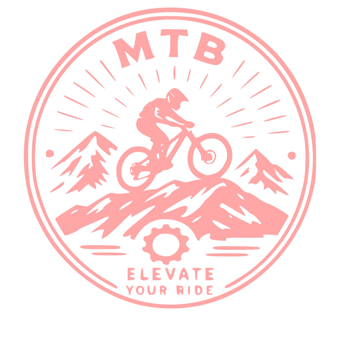 MTB Mountain Biker Badge Logo #ffa6a6