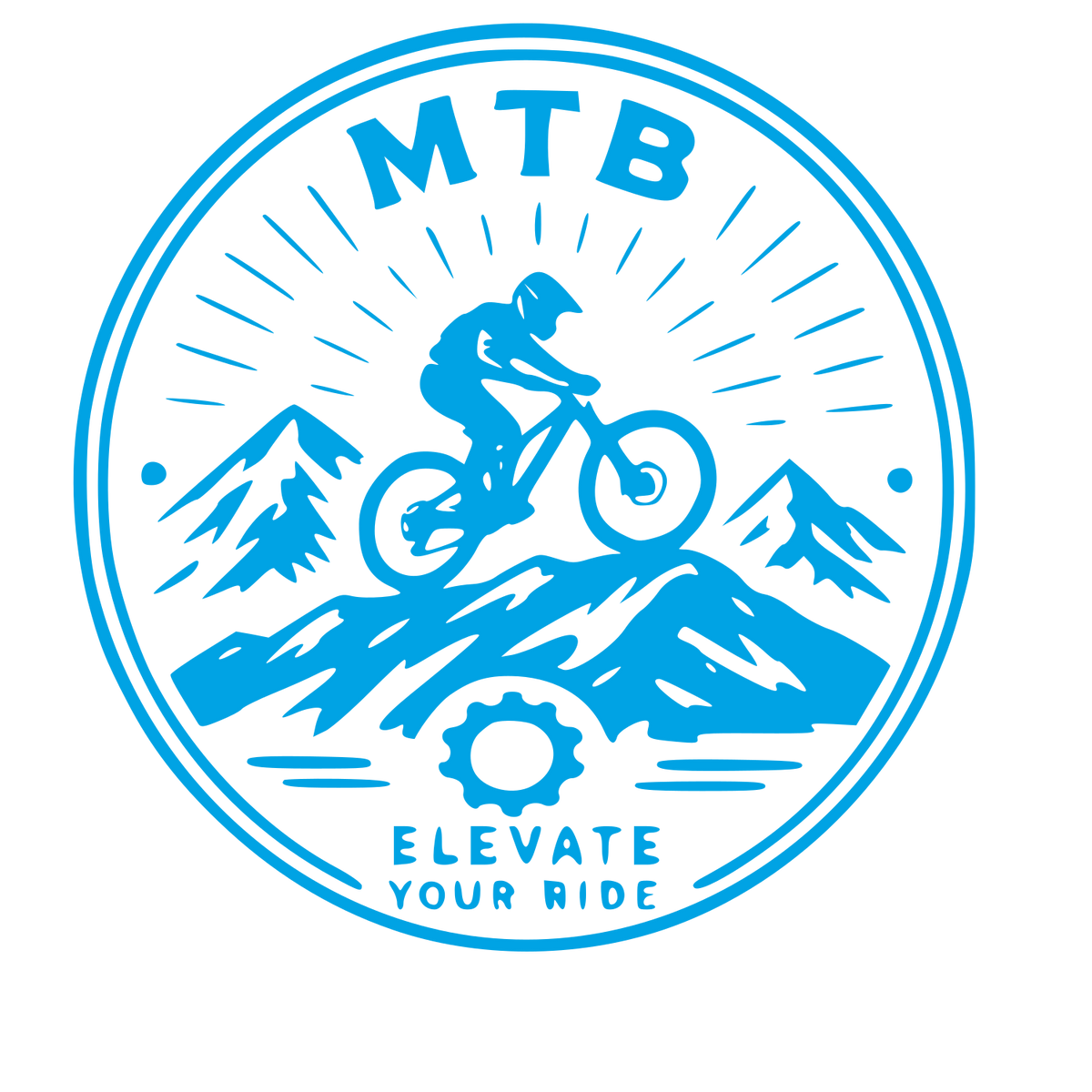 MTB Mountain Biker Badge Logo #00a3e4