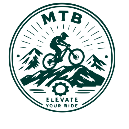 MTB Mountain Biker Badge Logo #003932