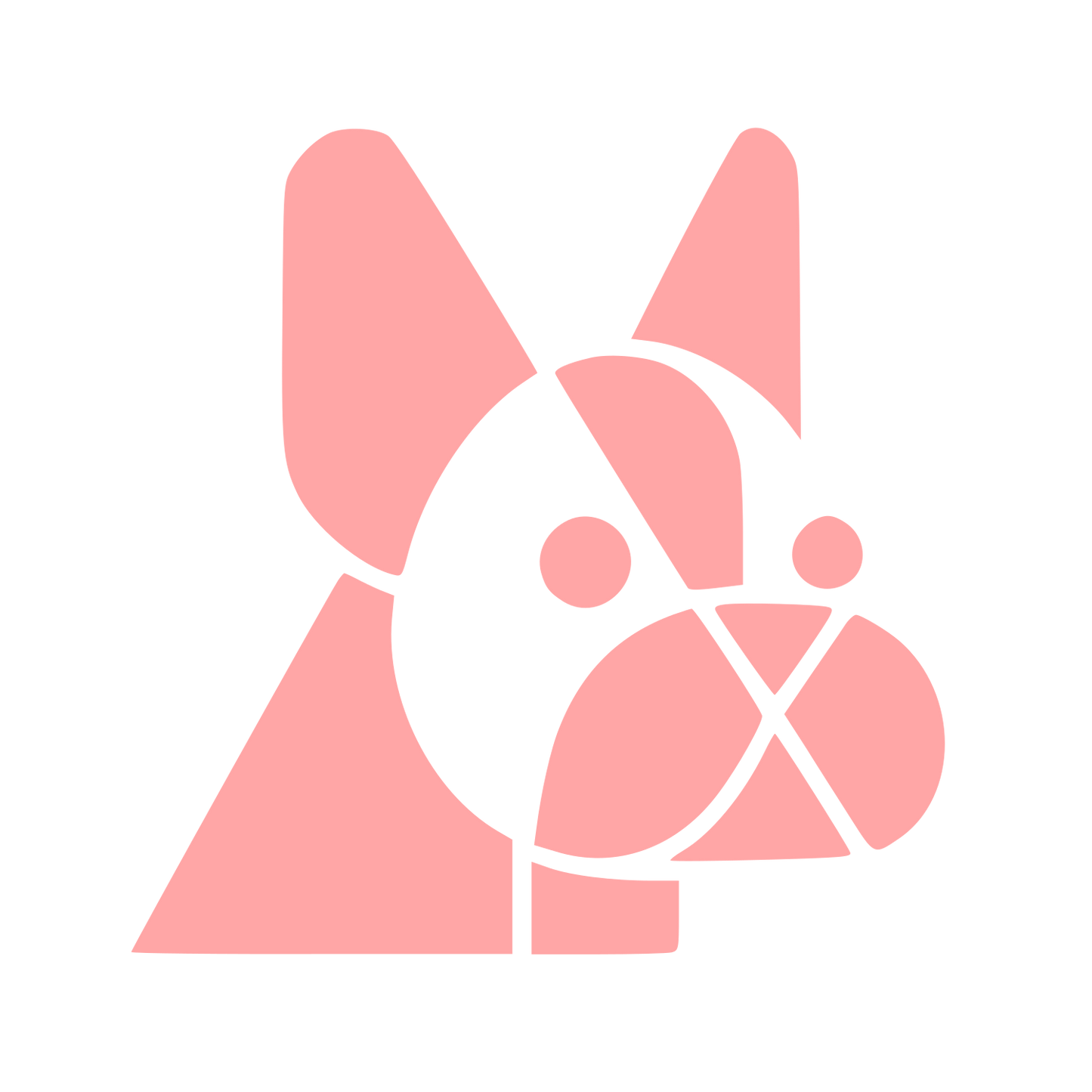 Bauhaus French Bulldog Logo #ffa6a6