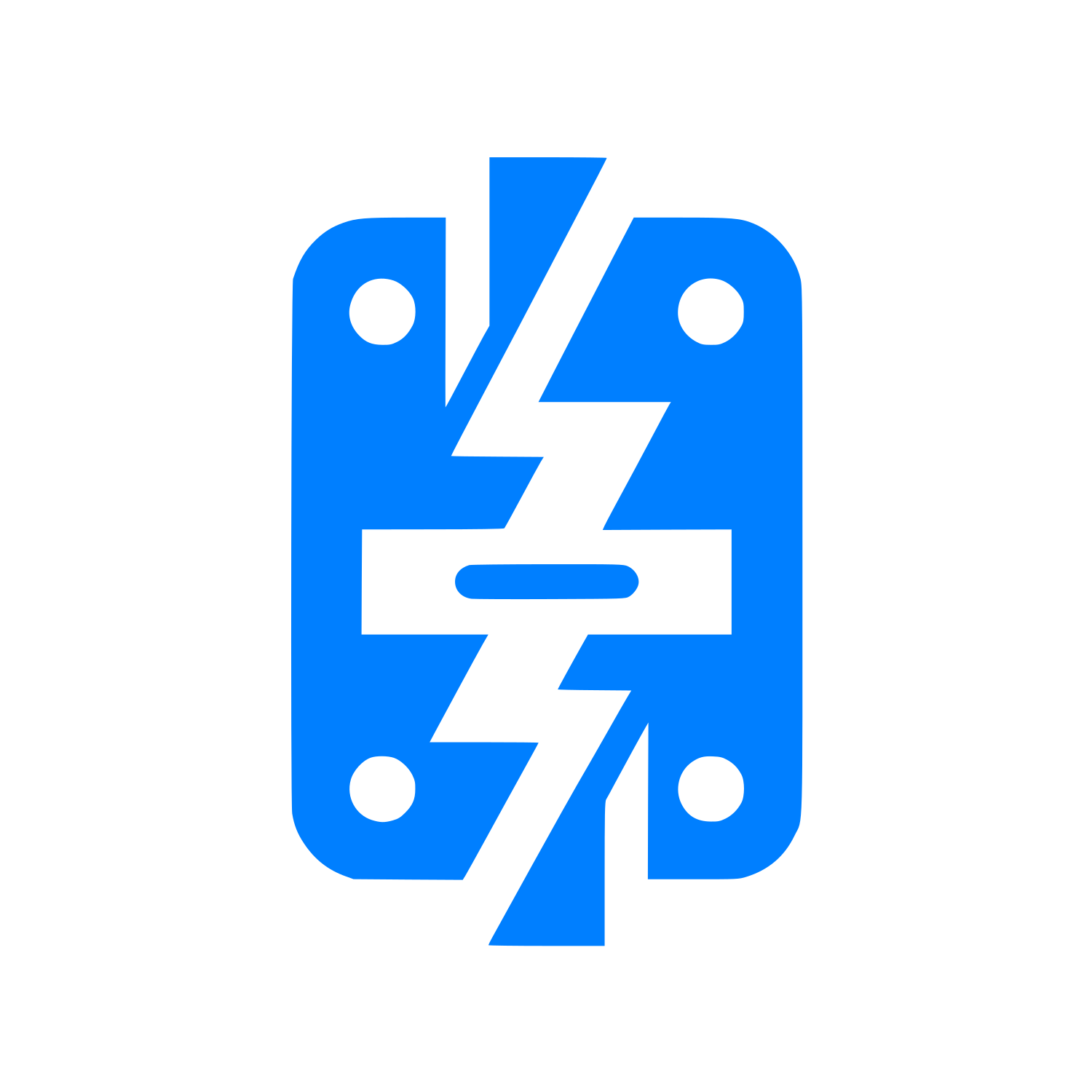 Circuit Breaker and Lightning Bolt Logo #007FFF