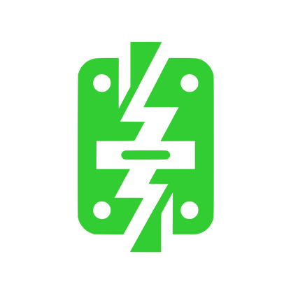 Circuit Breaker and Lightning Bolt Logo #32CD32