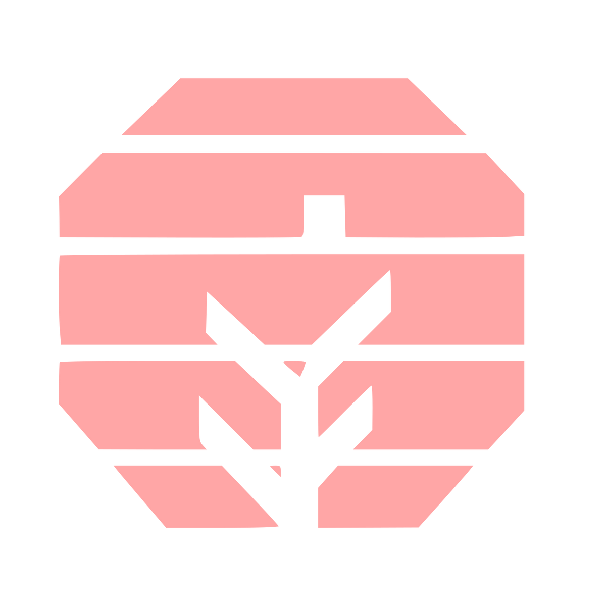 Brutalist Tree Octagon Logo #ffa6a6