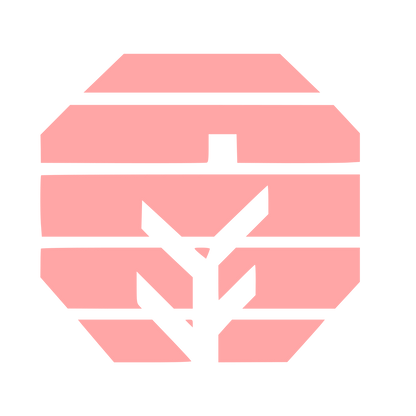 Brutalist Tree Octagon Logo #ffa6a6