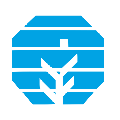 Brutalist Tree Octagon Logo #00a3e4