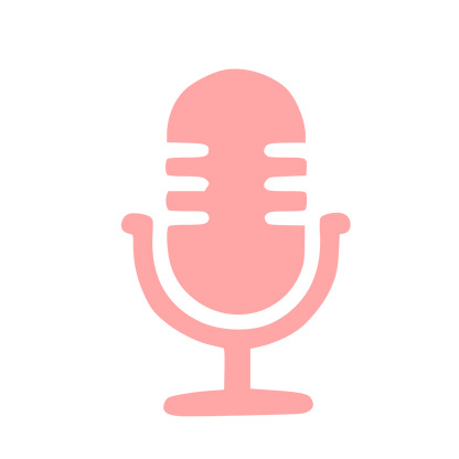 Retro Podcast Microphone Logo #ffa6a6
