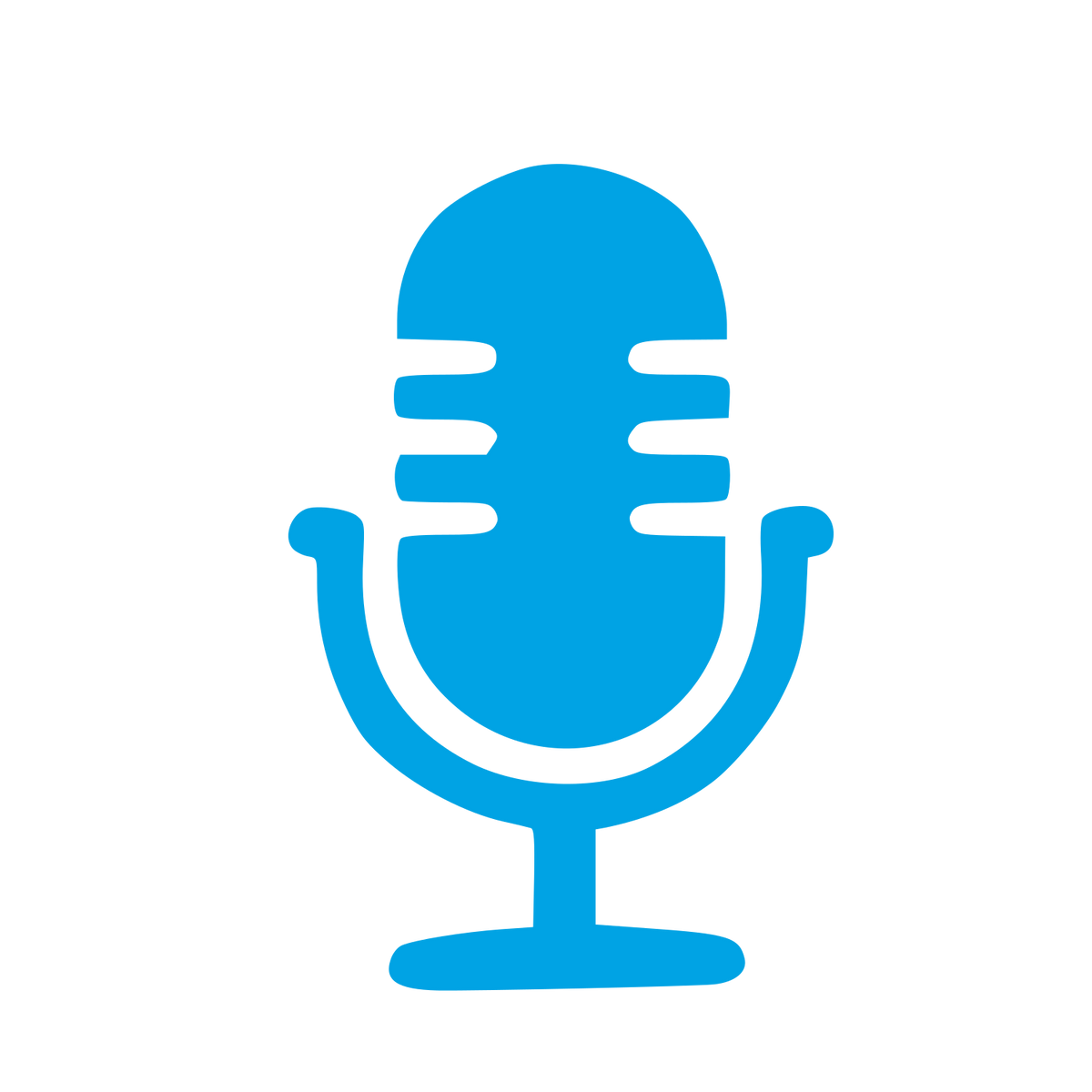 Retro Podcast Microphone Logo #00a3e4