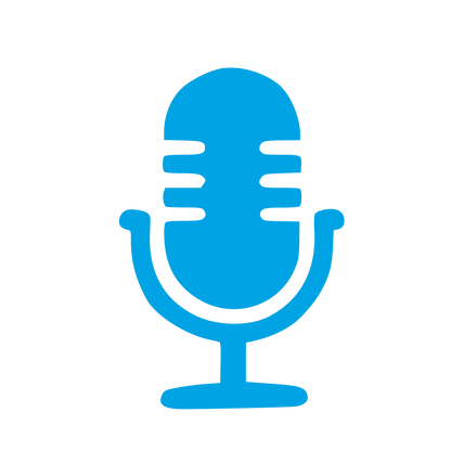 Retro Podcast Microphone Logo #00a3e4