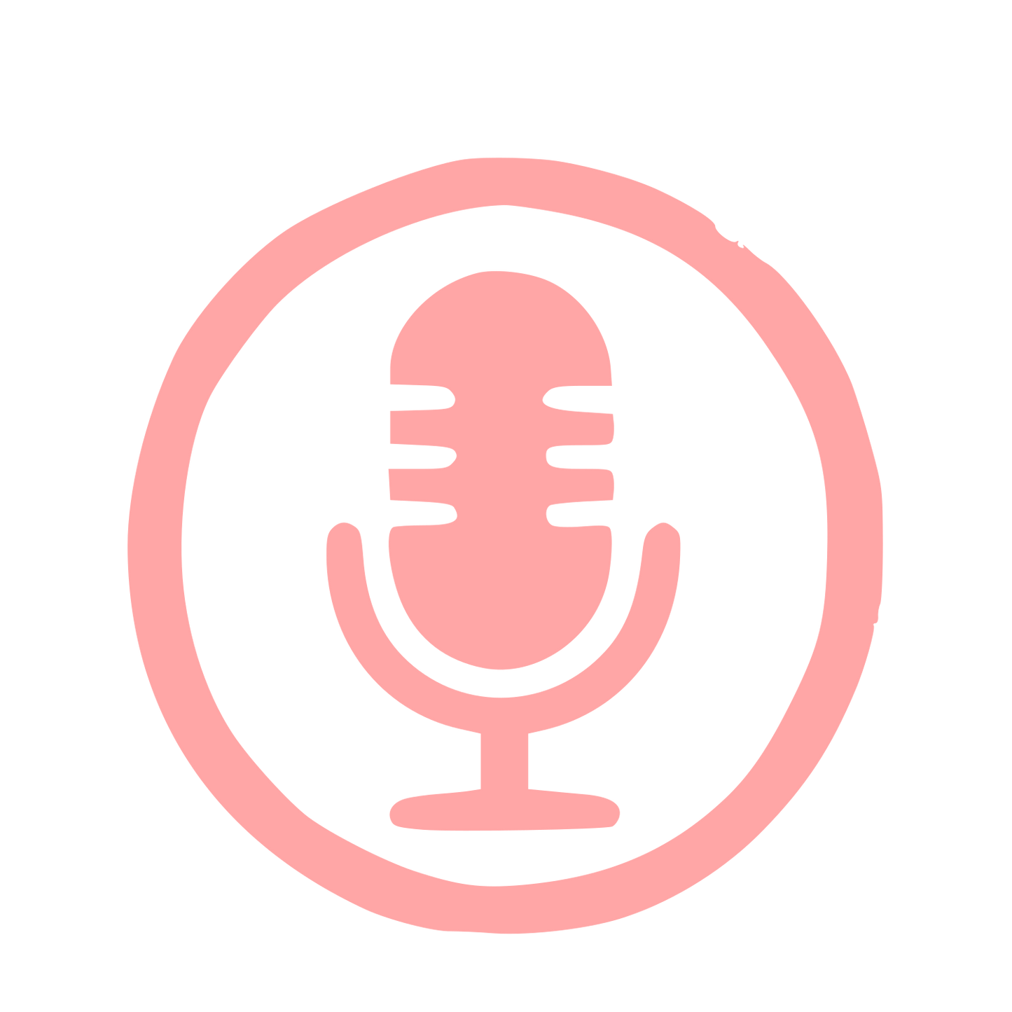 Hand-Drawn Microphone Circle Logo #ffa6a6