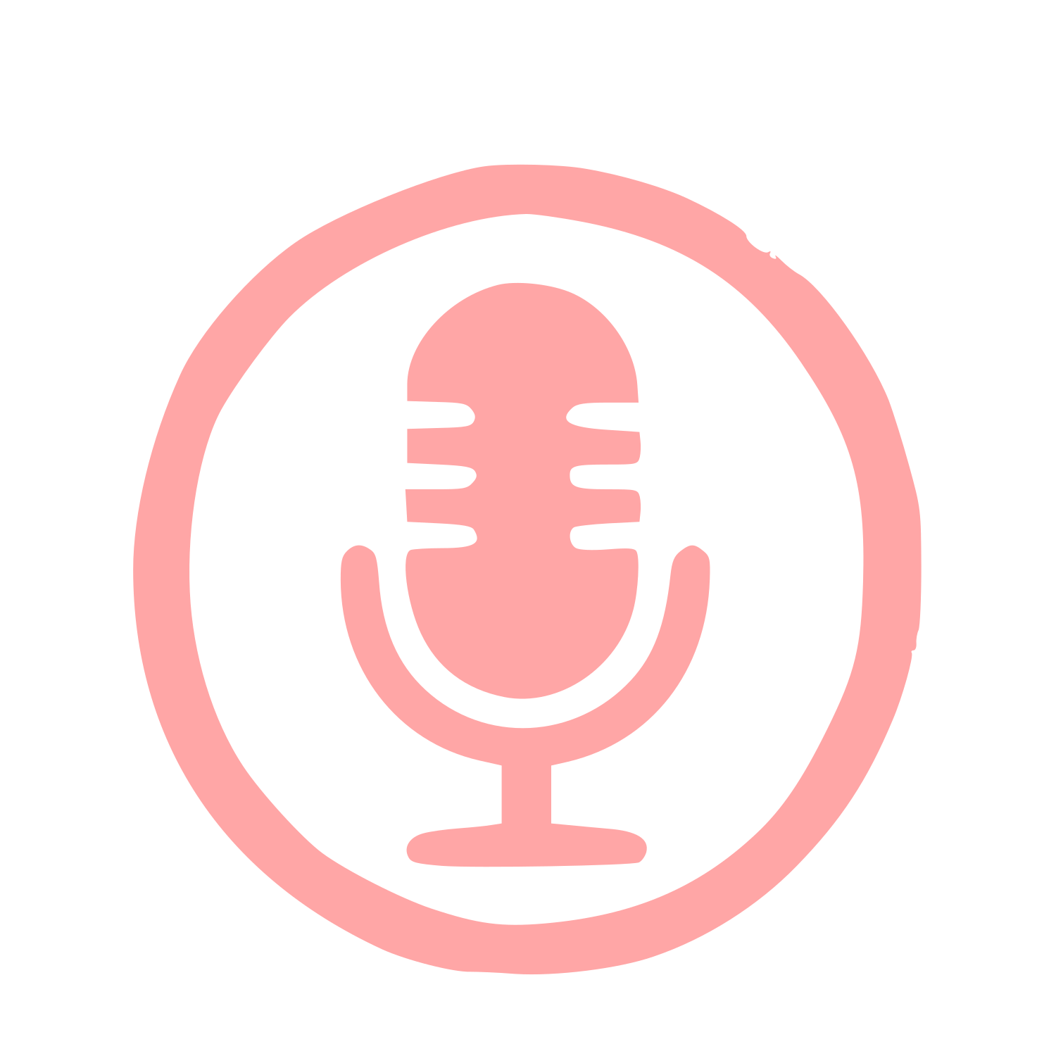 Hand-Drawn Microphone Circle Logo #ffa6a6