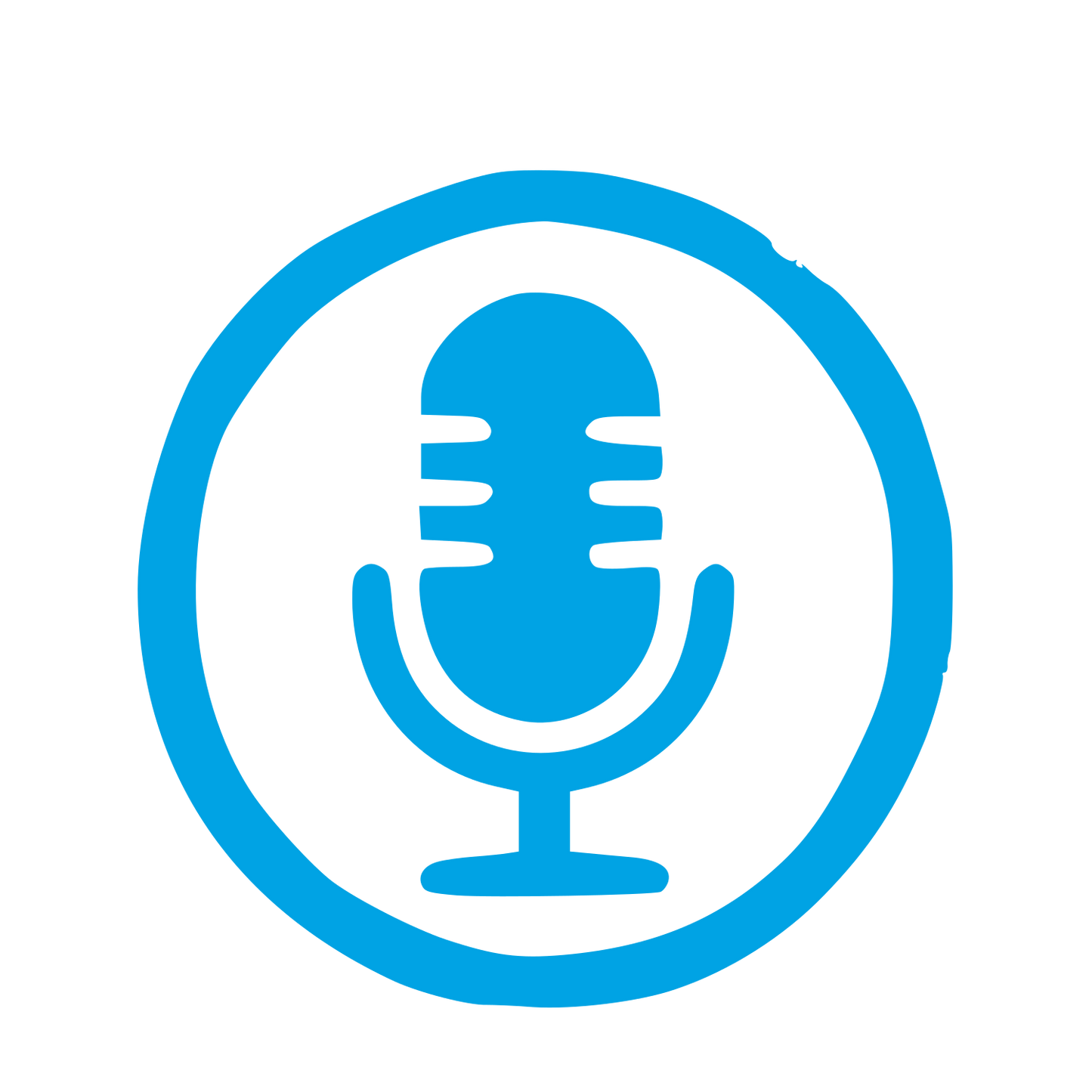 Hand-Drawn Microphone Circle Logo #00a3e4
